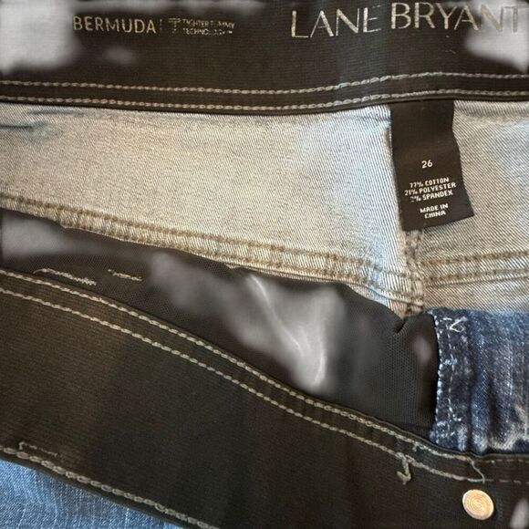 Lane Bryant High Rise Tighter Tummy Fit Bermuda Denim Jean Shorts Blue Size 26 - Picture 3 of 6